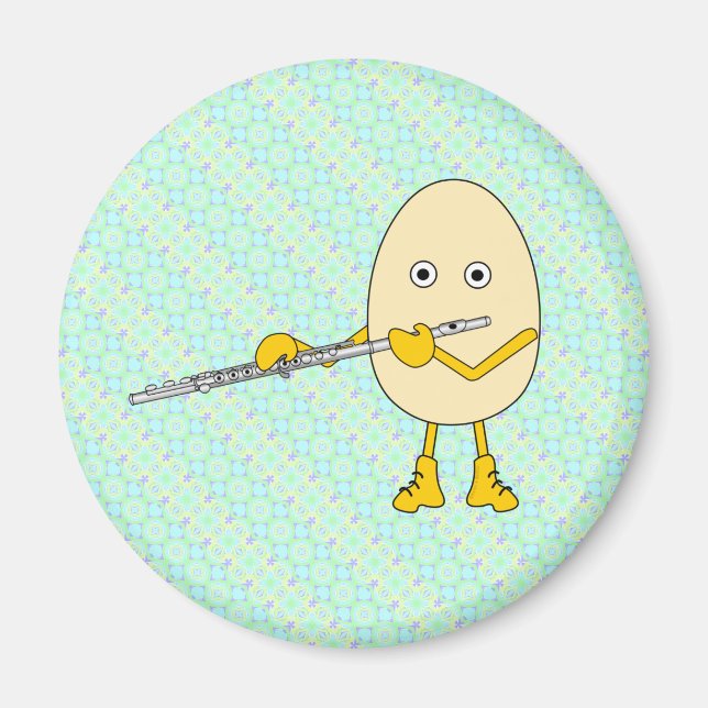 Flute Playing Egghead Magnet (Front)