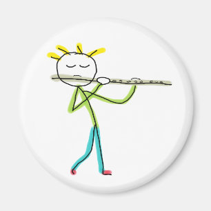 Flute Playing Stickman Magnet