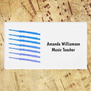 Flute Rainbow Blue Personalize Name Tag