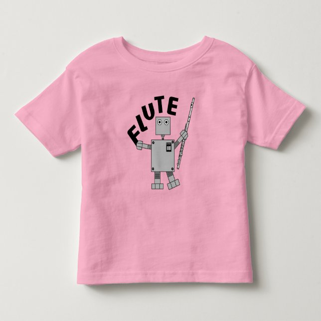 Flute Robot Text Toddler T-shirt (Front)