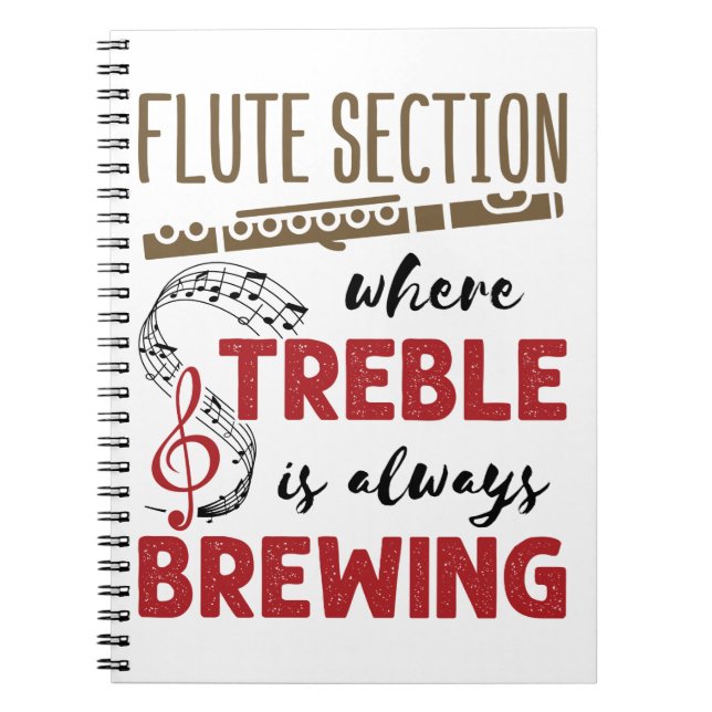 Flute Section Marching Band Treble Brewing Notebook (Front)