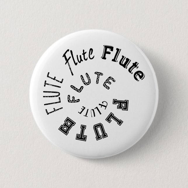 Flute Spiral Text 2 Inch Round Button (Front)