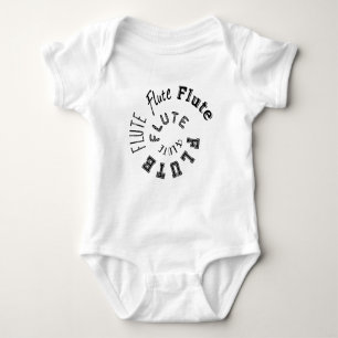Flute Spiral Text Baby Bodysuit