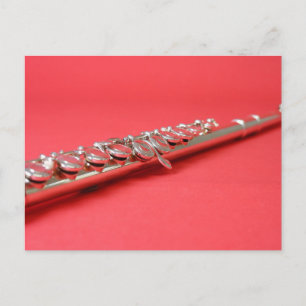 Flute student pink woodwind music postcard