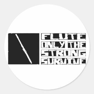 Flute Survive Classic Round Sticker