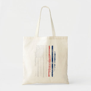 Flute T-Shirt USA Flag Flutist Gifts Musician Tote Bag