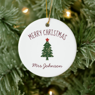 Flute Teacher Customizable Christmas gift Ornament