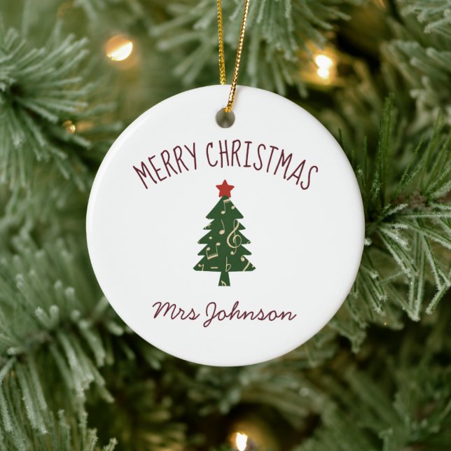 Flute Teacher Customizable Christmas gift Ornament (Tree)