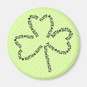 Flute Text Shamrock Magnet