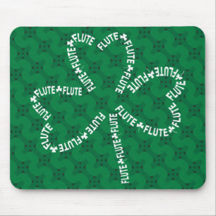Flute Text Shamrock Mouse Pad