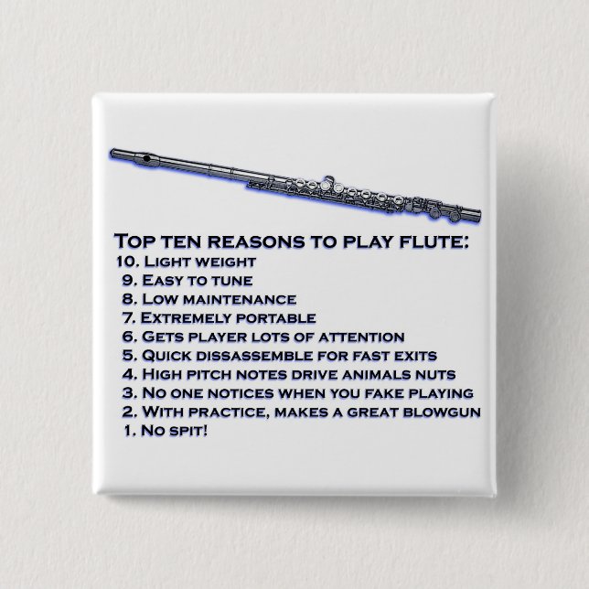 Flute Top 10 2 Inch Square Button (Front)