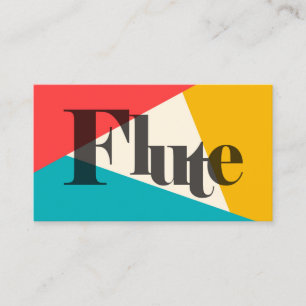 Flute Tri-Colour - Turquoise Coral Gold Business Card