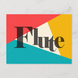 Flute Tri-Colour - Turquoise Coral Gold Postcard