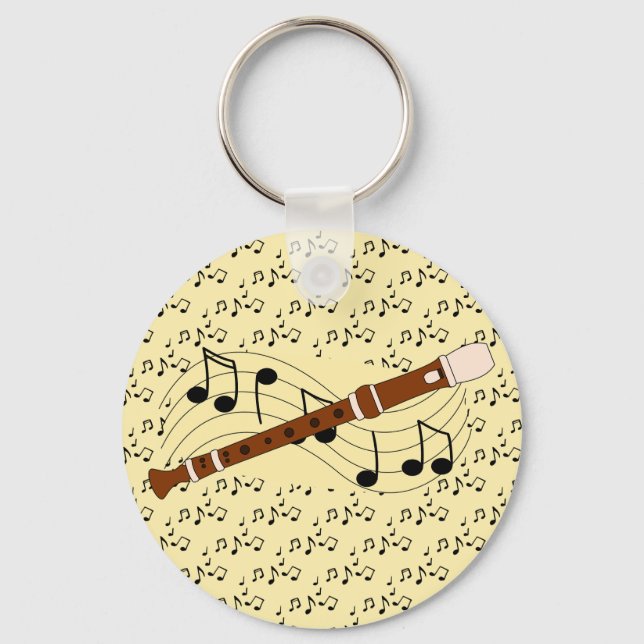 Flute Woodwind Design Keychain (Front)
