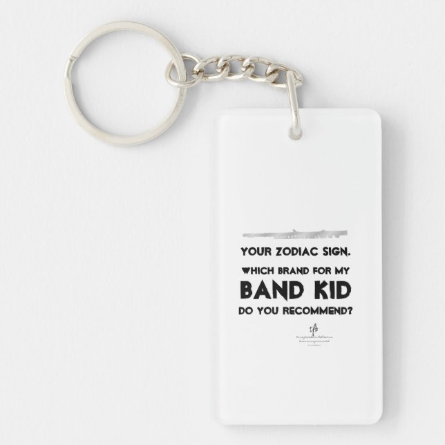Flute Your Zodiac Sign Anti-ISO Wht. Pers. Keychain (Front)