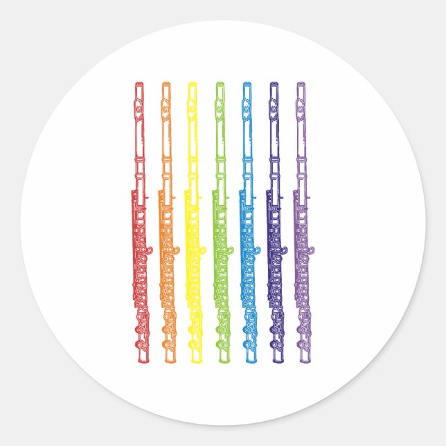 Flutes Classic Round Sticker (Front)