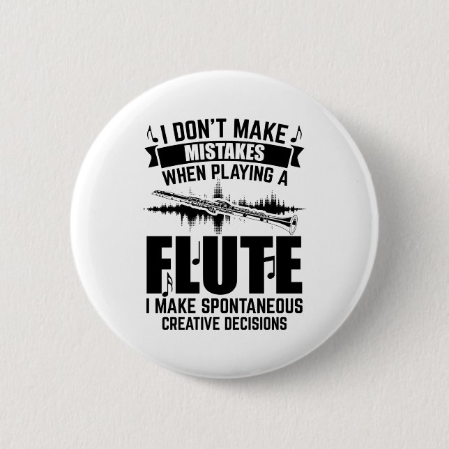 Flutes | Flutist Flute Player Music Gifts 2 Inch Round Button (Front)