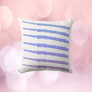 Flutes Ombre Blue Pink Purple Throw Pillow