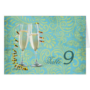 flûtes vintages de champagne or turquoise mariage