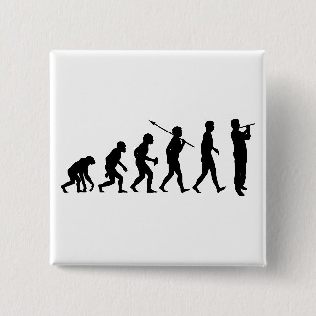 Flutist 2 Inch Square Button (Front)