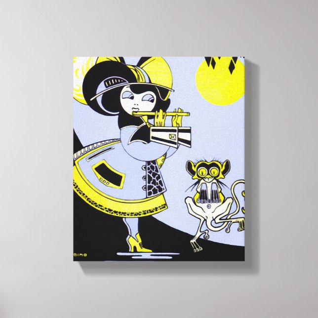 Flutist and the Monkey Canvas Print (Front)