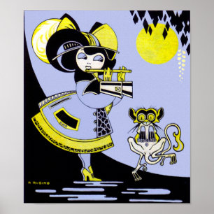 Flutist and the Monkey Poster