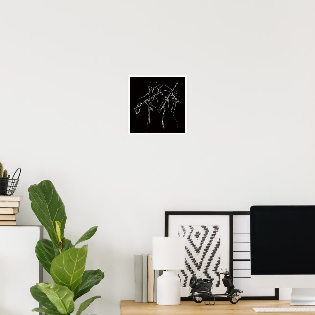 Flutist and Violinist Duet Performers Poster (Home Office)