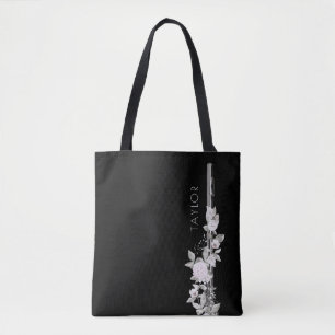 flutist floral decor tote bag
