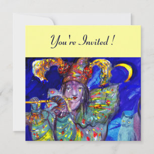 FLUTIST IN BLUE INVITATION