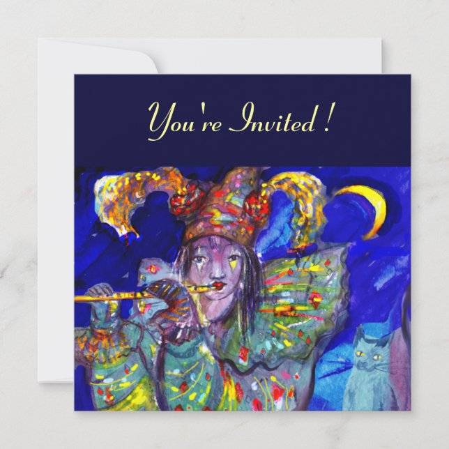 FLUTIST IN BLUE INVITATION (Front)