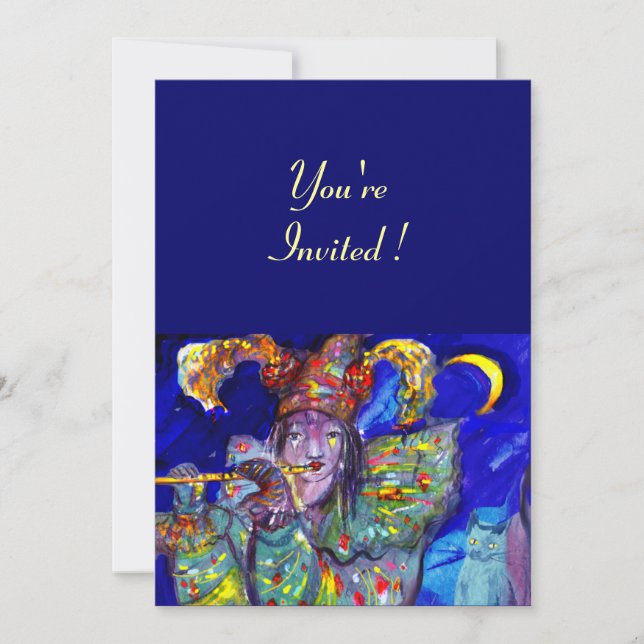 FLUTIST IN BLUE INVITATION (Front)