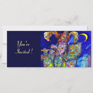 FLUTIST IN BLUE Party Programme Invitation
