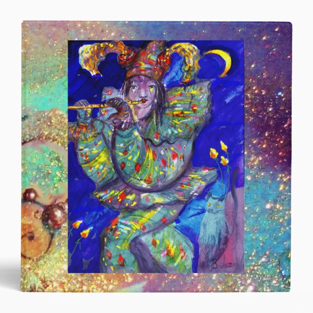 FLUTIST IN BLUE / Venetian Carnival Night Binder (Front)