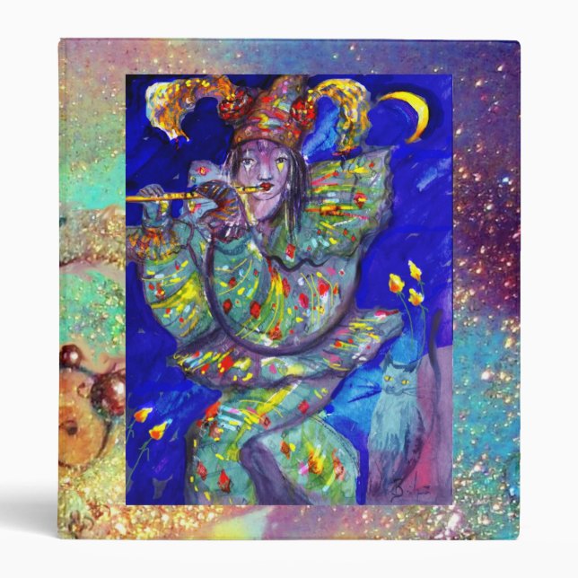 FLUTIST IN BLUE / Venetian Carnival Night Binder (Front)