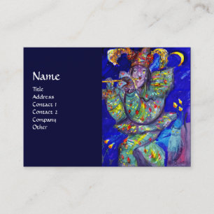 FLUTIST IN BLUE / Venetian Carnival Night Business Card