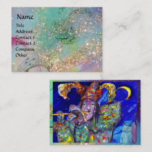 FLUTIST IN BLUE / Venetian Carnival Night Business Card