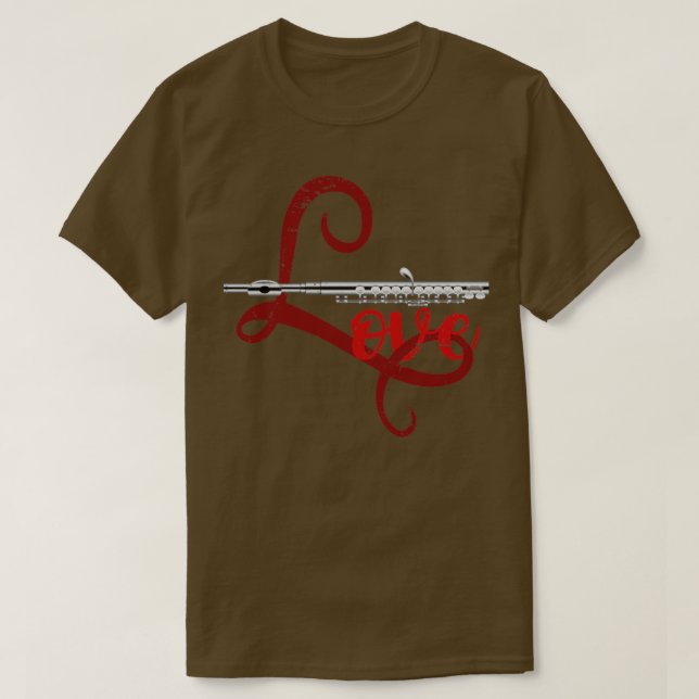Flutist Love Flute T-Shirt (Design Front)