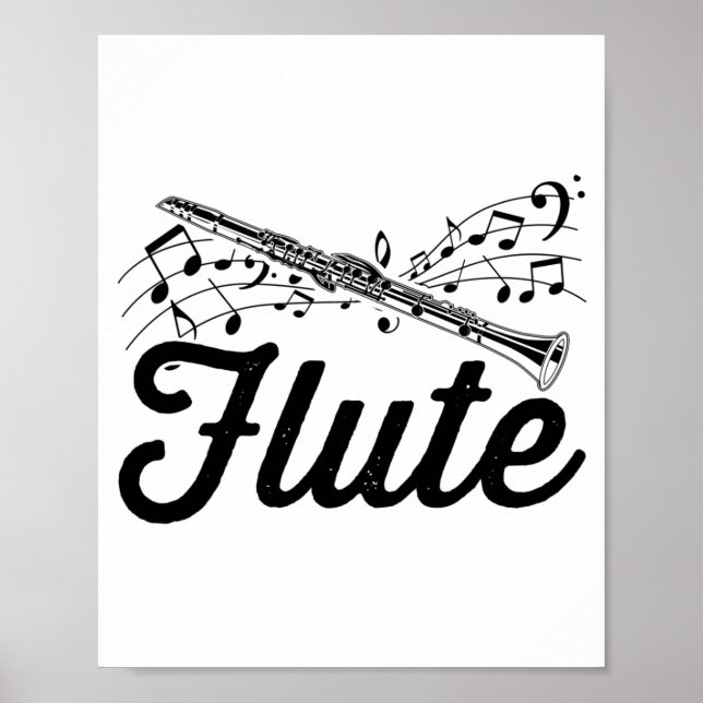 Flutist Musician | Flute Orchestra Gift Idea Poster (Front)