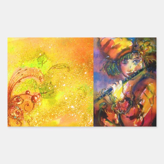 FLUTIST PORTRAIT / Venetian Masquerade Sticker (Front)