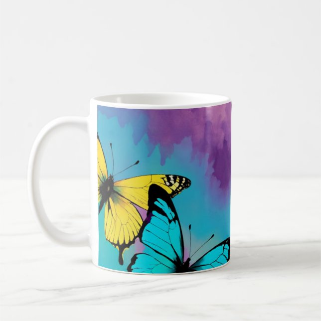 Fluttant Elegance Papillon de thé Mug (Gauche)