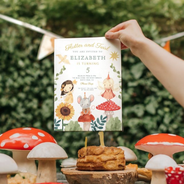 Flutter and twirl Enchanted Fairy Birthday Invitation (Creator Uploaded)