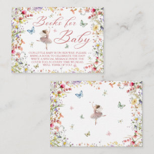 Flutter and Twirl Magical Wings Baby Shower Books  Enclosure Card