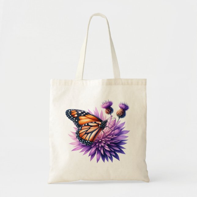 Flutter & Bloom Tote: Your Daily Solid Tote Bag (Front)