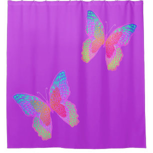 Flutter-byes (violet) shower curtain