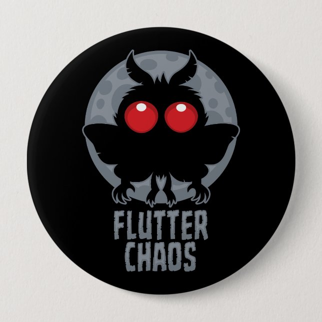 Flutter Chaos Mothman Cryptic Legend 4 Inch Round Button (Front)