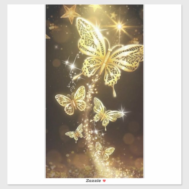  Flutter in Style: Custom Golden Butterfly Vinyl S (Sheet)