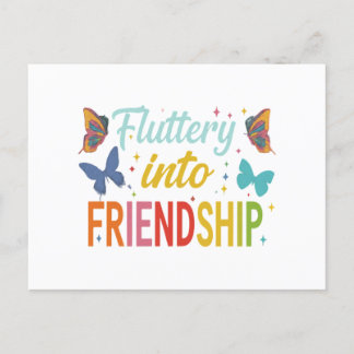 Flutter into Friendship Invitation Postcard