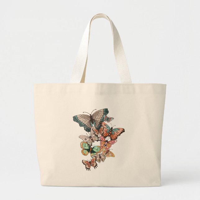 Flutter into Spring  Large Tote Bag (Front)