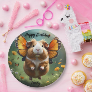 "Flutter Paws: The Guinea Pig Takes Flight" Paper Plate