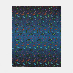Flutterbies Fleece Blanket (Navy Blue Mix)